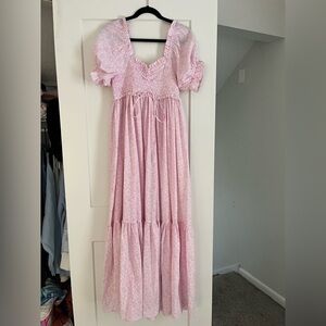 Mable Pink Top Smocked Dress